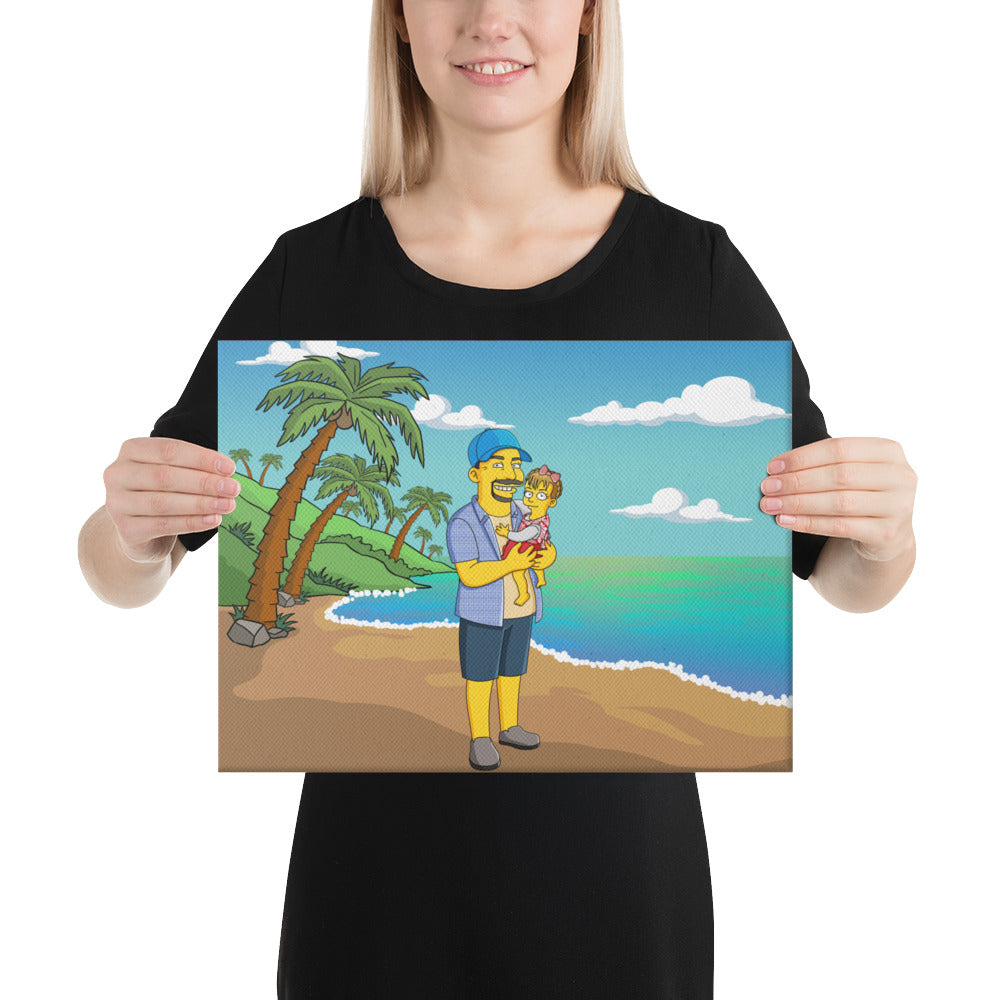 Custom Turned Yellow Portrait + Canvas