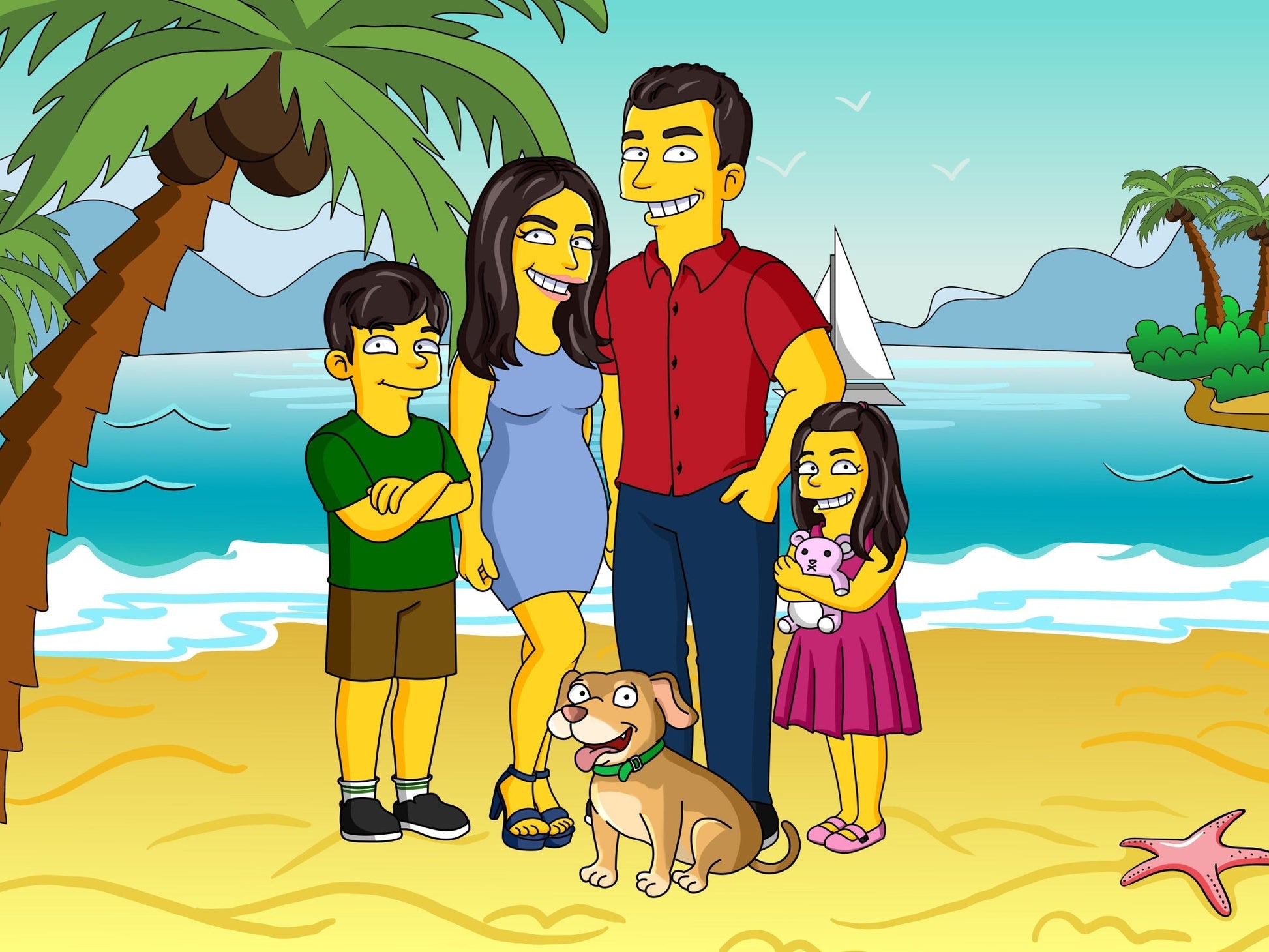 Custom Turned Yellow Portrait + Canvas - custom Simpsons-style cartoon art by Turned Yellow