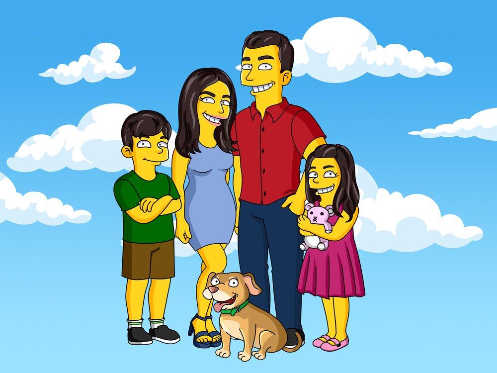 Custom Turned Yellow Portrait + Canvas - custom Simpsons-style cartoon art by Turned Yellow