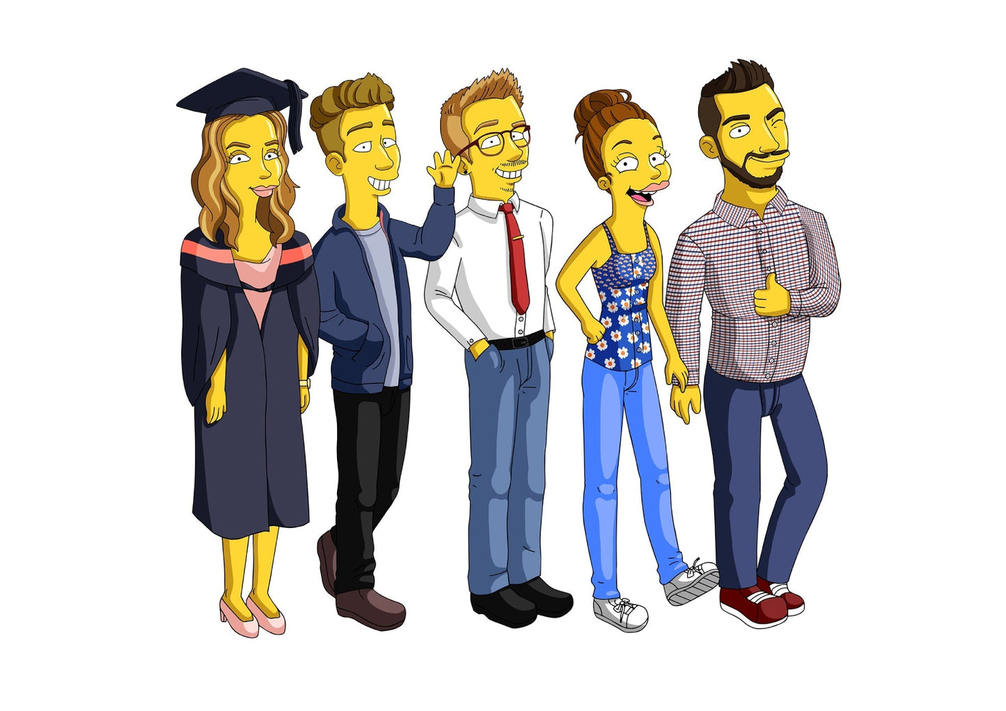 Custom Turned Yellow Portrait + Canvas - custom Simpsons-style cartoon art by Turned Yellow