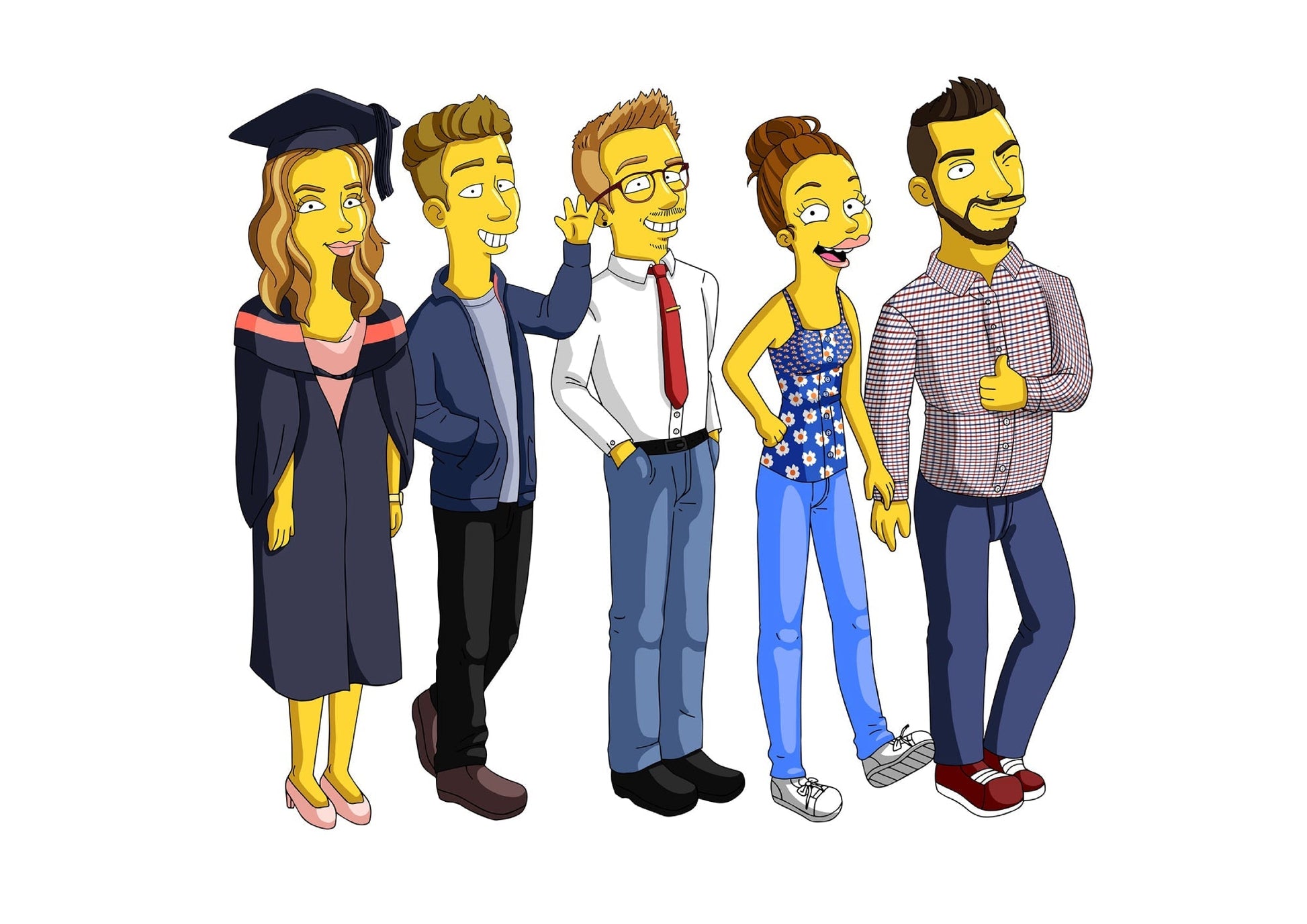 Custom Turned Yellow Portrait + Canvas - custom Simpsons-style cartoon art by Turned Yellow