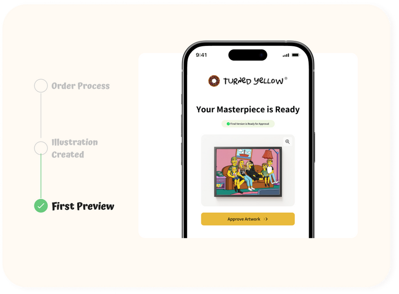 <p>We draw by hand and send your<strong> first preview in 2–3 days.</strong></p>