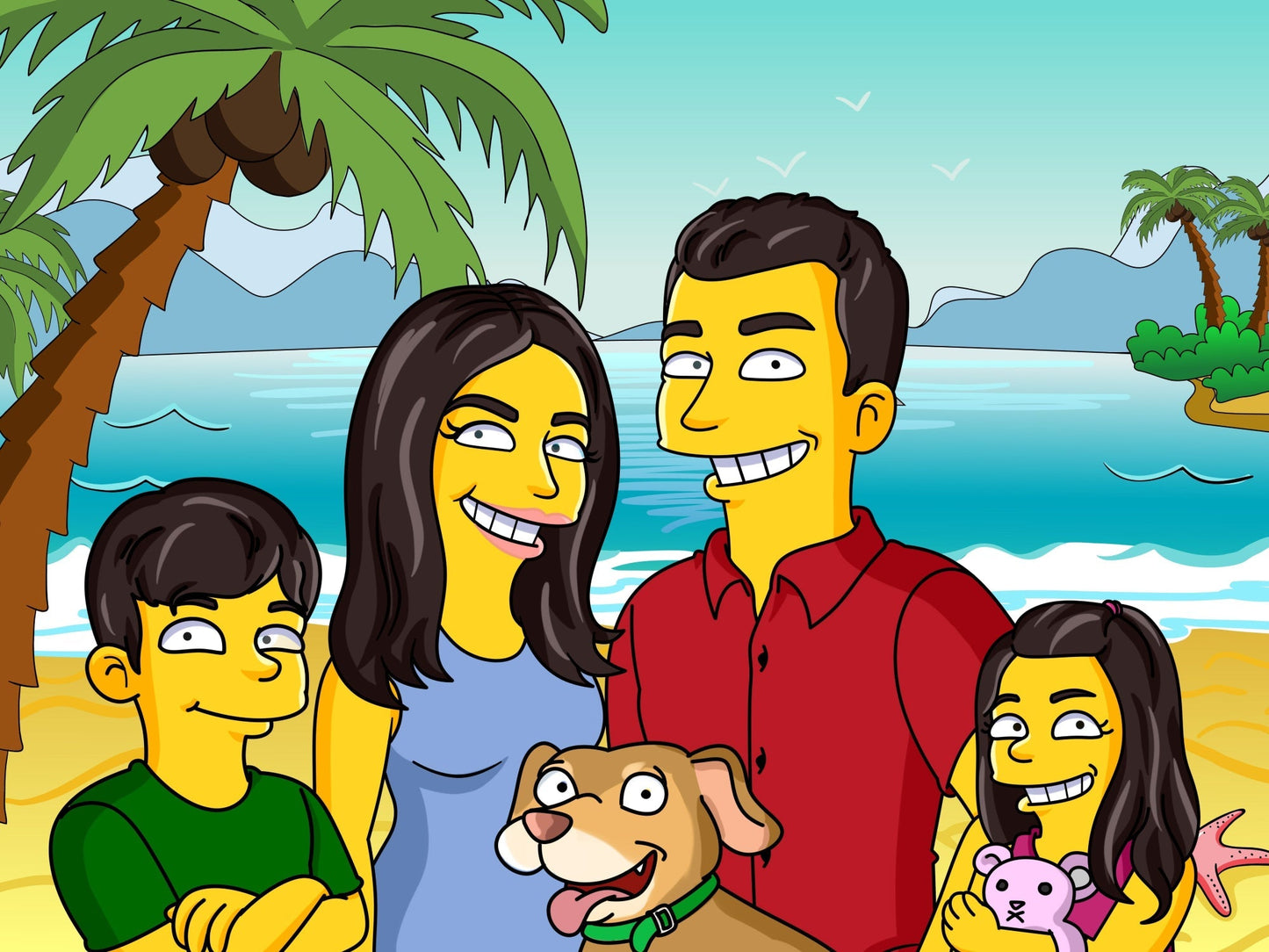Custom Turned Yellow Portrait + Canvas - custom Simpsons-style cartoon art by Turned Yellow