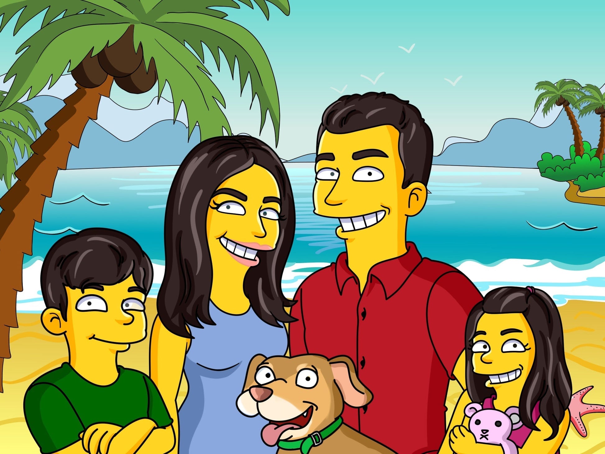 Custom Turned Yellow Portrait + Canvas - custom Simpsons-style cartoon art by Turned Yellow