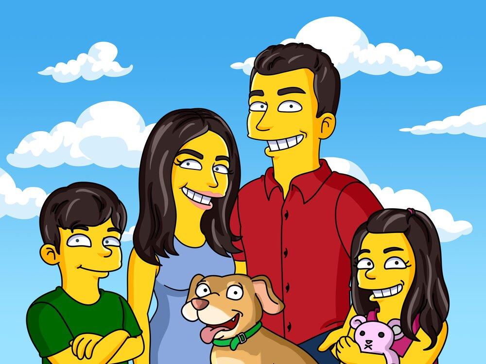 Custom Turned Yellow Portrait + Canvas - custom Simpsons-style cartoon art by Turned Yellow