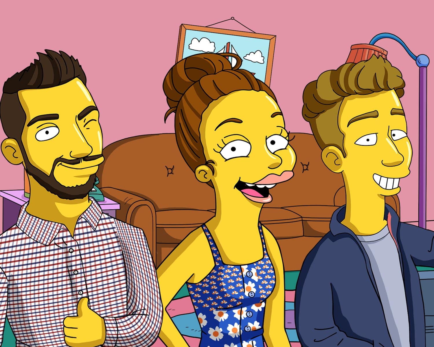 Custom Turned Yellow Portrait + Canvas - custom Simpsons-style cartoon art by Turned Yellow