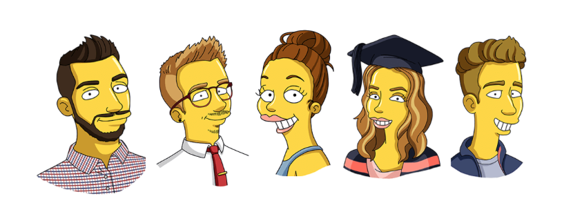 Custom Turned Yellow Portrait + Canvas - custom Simpsons-style cartoon art by Turned Yellow
