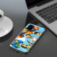 Custom Simpsons-style portrait printed on Samsung Galaxy phone case displayed on a desk