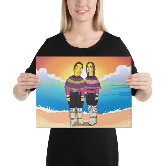 Horizontal Canvas - custom Simpsons-style cartoon art by Turned Yellow